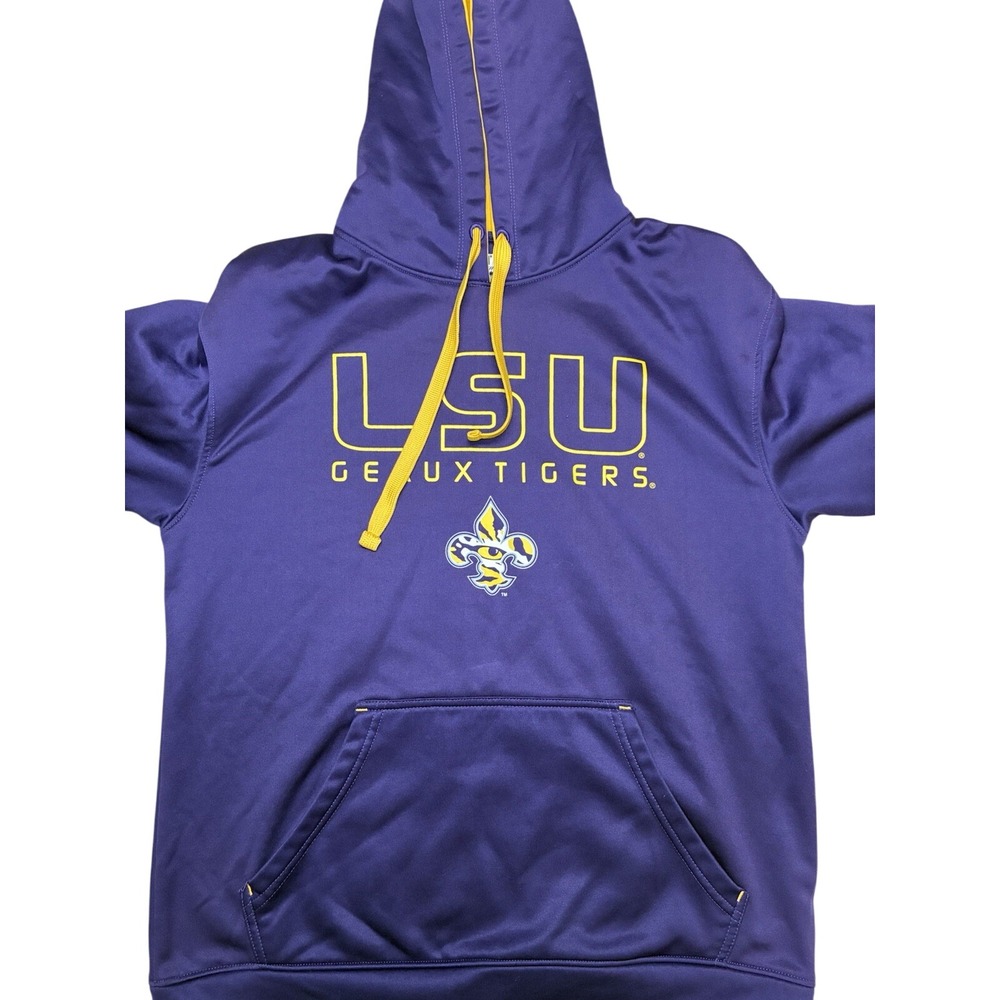 LSU Geaux Tigers Purple Hoodie Men's Medium, Majestic Section 101 Brand